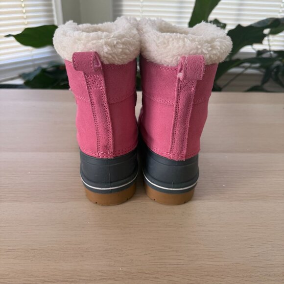 Cat & Jack Girls Pink Gray Faux Fur Winter Boots Size 13 Thermolite Insulation - Picture 4 of 8